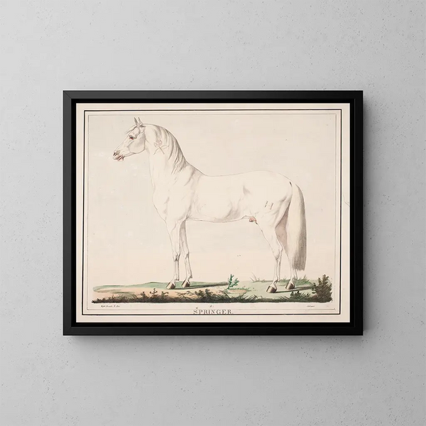 Le cheval sauteur - Christian David Gebauer — kehystetty taideteos seinällä