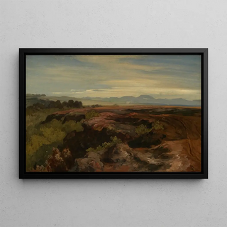 Christian Ernst Morgenstern - Oberbayerische Landschaft mit Blick auf eine Bergkette.webp