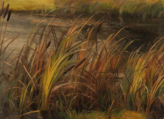 Christian Friedrich Gille - Schilf am herbstlichen Bachufer.webp
