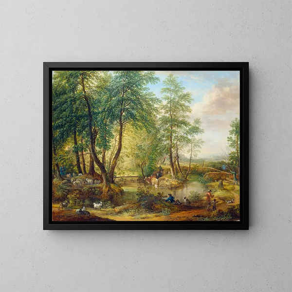 Bois inondés près d'Oberrad - Christian Georg Schütz l'Ancien — kehystetty taideteos seinällä