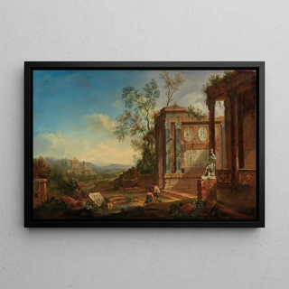 Christian Georg Schtz the elder - Gebirgige Flusslandschaft.webp