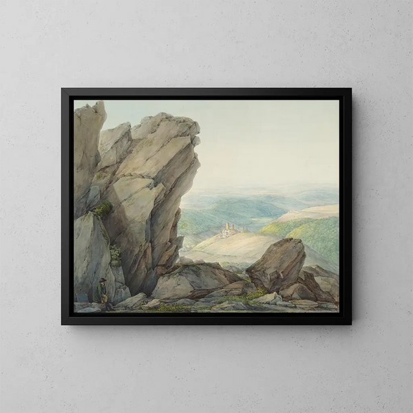 Vue depuis le Feldberg Taunus vers Reifenberg - Christian Georg Schütz l'Ancien — kehystetty taideteos seinällä