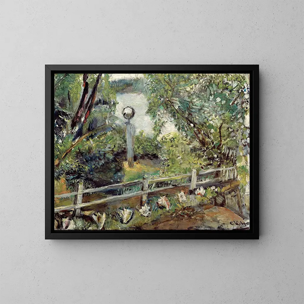 Le jardin avec la boule de verre - Christian Krohg — kehystetty taideteos seinällä