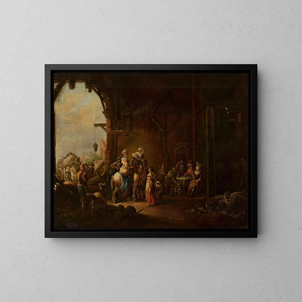 Auberge - Christian Wilhelm Ernst Dietrich — kehystetty taideteos seinällä