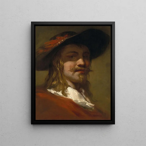 Portrait d'un homme - Christian Wilhelm Ernst Dietrich — kehystetty taideteos seinällä