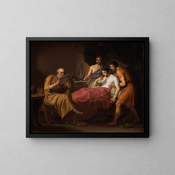 Alexandre Suuren kuolemalla sängyllään - Christoffer Wilhelm Eckersberg — kehystetty taideteos seinällä