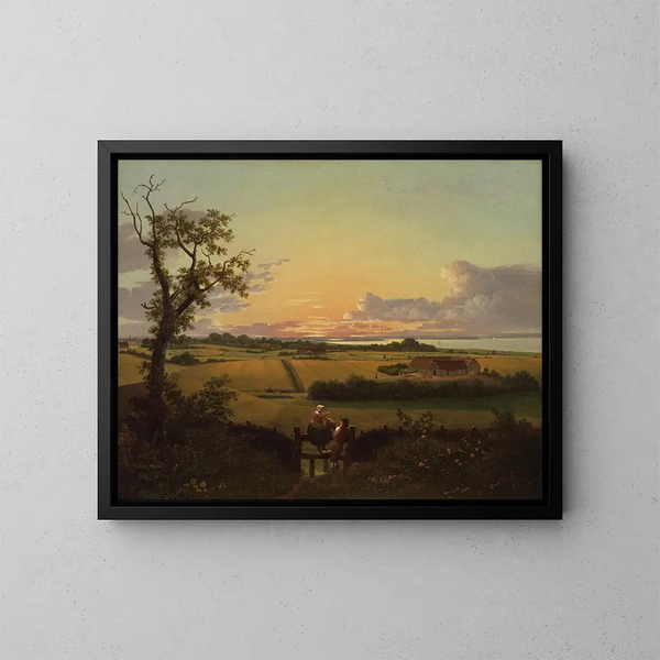 Maisemamaalaus passage, Mn saari - Christoffer Wilhelm Eckersberg — kehystetty taideteos seinällä