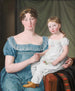 Portrait d'une noble femme Sophie Hedvig Løvenskiold et de sa fille de trois ans - Christoffer Wilhelm Eckersberg — näkymä teoksesta
