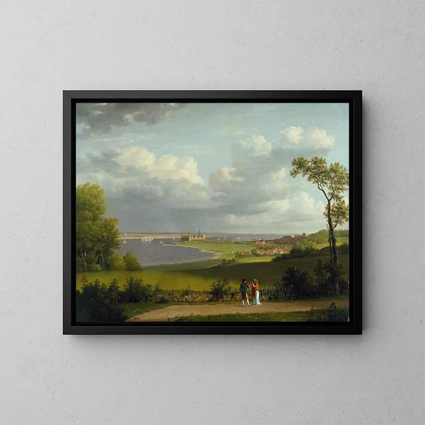 Vue nord du château de Kronborg - Christoffer Wilhelm Eckersberg — kehystetty taideteos seinällä