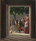Näkymä oven läpi juoksevista hahmoista - Christoffer Wilhelm Eckersberg — näkymä teoksesta