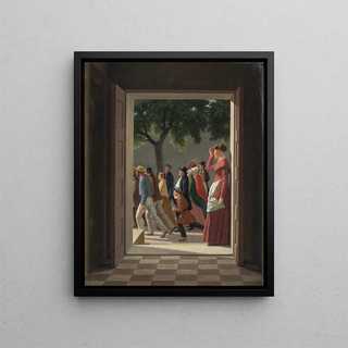 Christoffer Wilhelm Eckersberg - View through a Door to Running Figures.webp