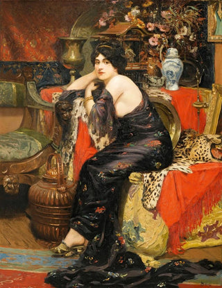 Circle of Agapit Stevens - Elegant Lady In An Interior.webp