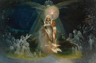 Circle of Hugo Hppener Fidus - Madonna on lotus petal with angelic figures.webp