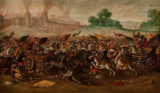 Circle of Juan de la Corte - The Burning of Jerusalem by Nebuchadnezzars Army.webp