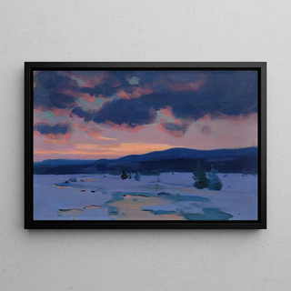 Clarence Alphonse Gagnon - Crpuscule Dhiver Baie St Paul.webp