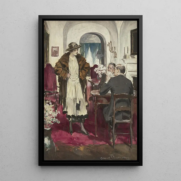 Maalauksen jäljennös Korttipeli - Clarence F. Underwood