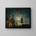 Yönvalossa satama - Claude-Joseph Vernet — kehystetty taideteos seinällä