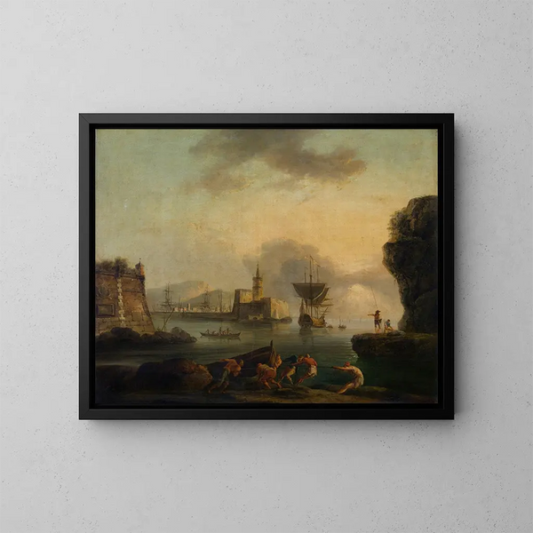 Napoli - Claude-Joseph Vernet — kehystetty taideteos seinällä
