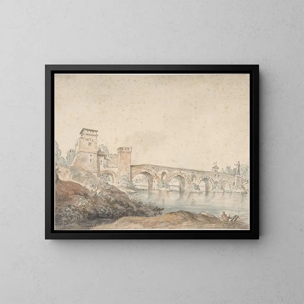 Pont Molle, Rooma - Claude-Joseph Vernet — kehystetty taideteos seinällä