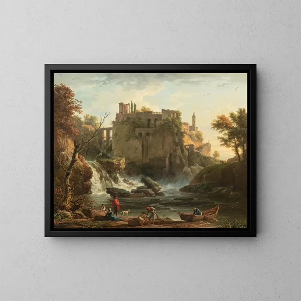 Tivolin näkymä - Claude-Joseph Vernet — kehystetty taideteos seinällä