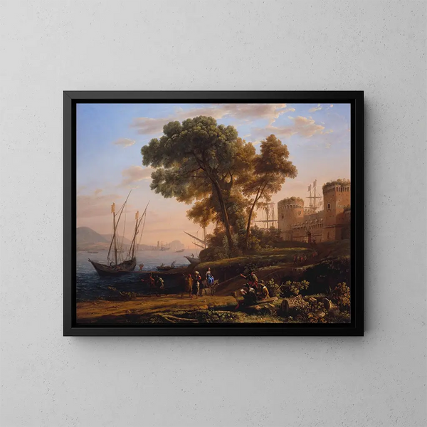 taiteilija luonnosta inspiroituneena - Claude Lorrain — kehystetty taideteos seinällä