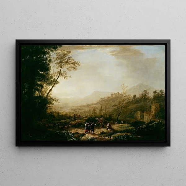 Auringonnousun - Claude Lorrain — kehystetty taideteos seinällä
