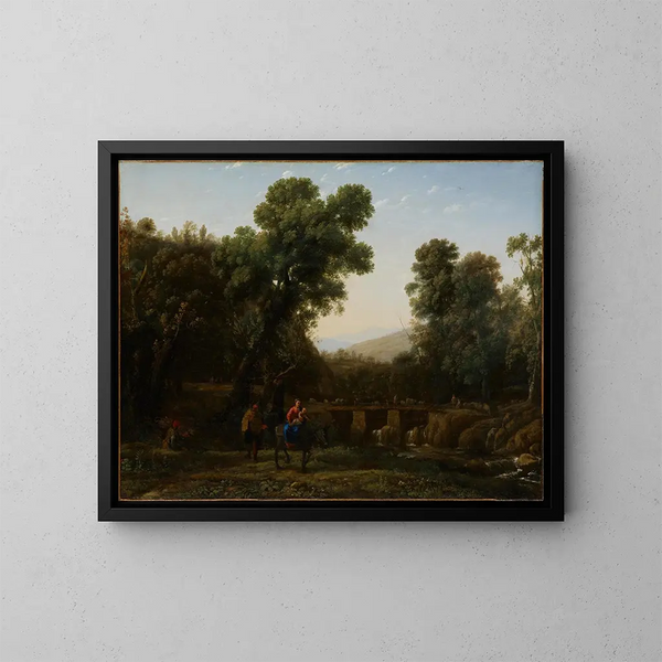 La Fuite en Égypte - Claude Lorrain — kehystetty taideteos seinällä