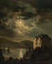 Ambiance au clair de lune au-dessus du château de Freyenthurn avec vue sur Loretto - Clementine von Rainer — näkymä teoksesta