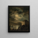 Ambiance au clair de lune au-dessus du château de Freyenthurn avec vue sur Loretto - Clementine von Rainer — kehystetty taideteos seinällä