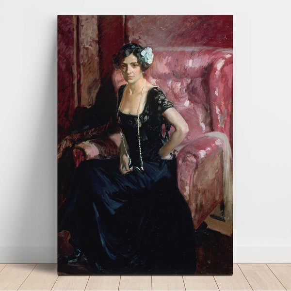 Maalauksen jäljennös Clotilde in evening dress - Joaquín Sorolla