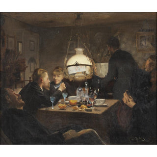 Compagnie à la lumière du soir - Laurits Andersen Ring | Reproduction Tableau Décoration murale affiche copie