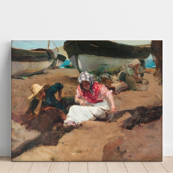 Maalauksen jäljennös Componiendo la Red - Joaquín Sorolla