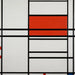 Kompositio punaisesta ja valkoisesta nro 1 Kompositio nro 4 punaisella ja sinisellä - Piet Mondrian — esillä sisätilassa