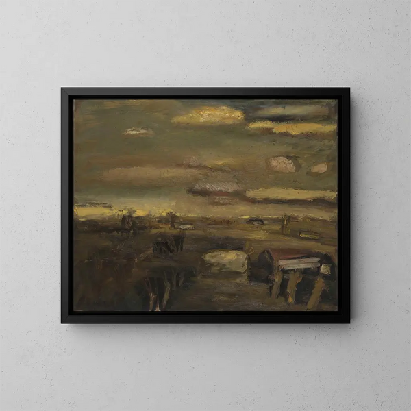 maisemasta helmikuussa - Constant Permeke — kehystetty taideteos seinällä