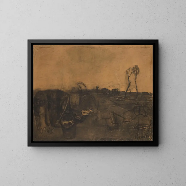 Maisema lehmäruohosta - Constant Permeke — kehystetty taideteos seinällä