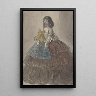 Constantin Guys - Woman in a Tiered Gown with a Large Bow.webp
