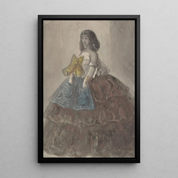 Constantin Guys - Woman in a Tiered Gown with a Large Bow.webp
