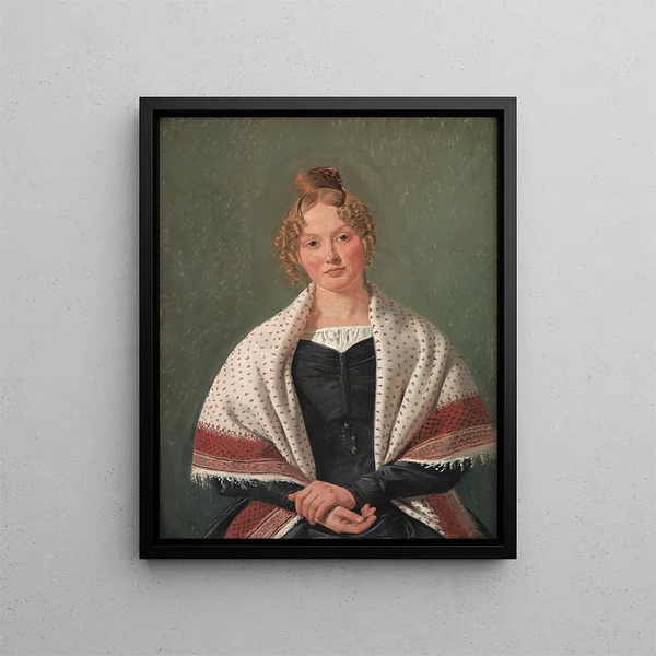 Portrait de Hanne Wanscher née Wegener - Constantin Hansen — kehystetty taideteos seinällä