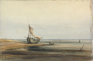 Copley Fielding - Coast Scene with a Beached Boat.webp