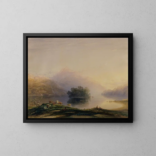 Loch Katrine - Copley Fielding — kehystetty taideteos seinällä