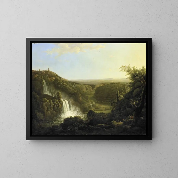La vallée de l'Anio avec les cascades de Tivoli - Cornelis Apostool — kehystetty taideteos seinällä
