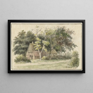Cornelis Bernardus Buijs - Boerderij tussen bomen.webp