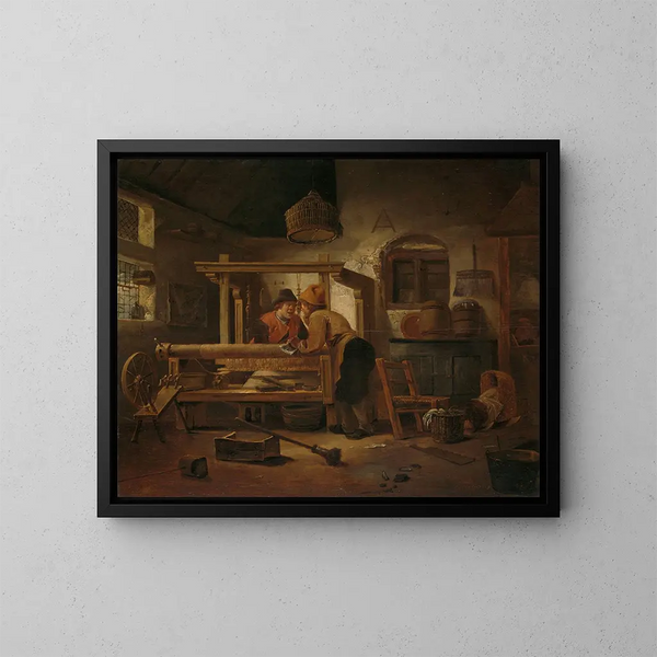 Atelier des tisserands - Cornelis Gerritsz Decker — kehystetty taideteos seinällä