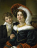 Rudolphina Wilhelmina Elizabeth de Sturler, toinen vaimo kreivi Johannes van den Boschista, heidän poikansa Richard Leeuwenhartin kanssa - Cornelis Kruseman — näkymä teoksesta