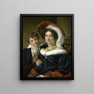 Cornelis Kruseman - Rudolphina Wilhelmina Elizabeth de Sturler second Wife of Count Johannes van den Bosch with their Son Richard Leeuwenhart.webp