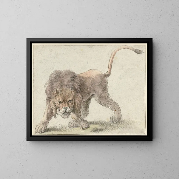 Lion - Cornelis Saftleven — kehystetty taideteos seinällä