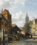 Personnages du marché aux poissons de Delft - Cornelis Springer — näkymä teoksesta