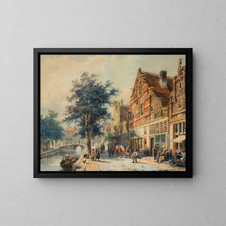 Cornelis Springer - The Havendijk Enkhuizen In Summer.webp
