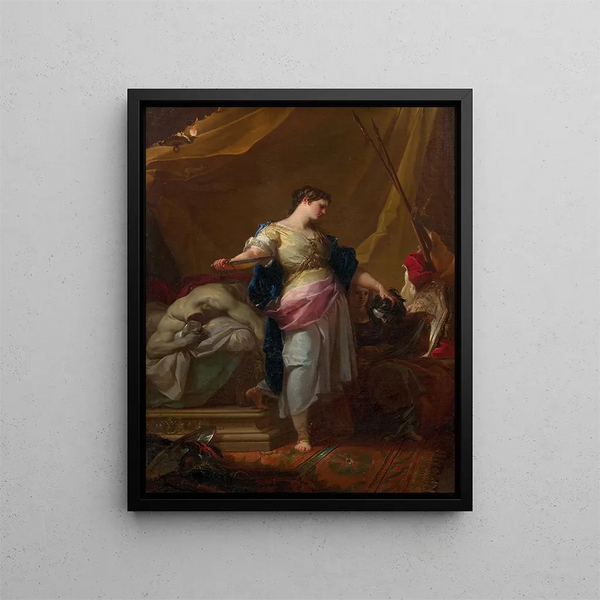 Judith ja Holofernes - Corrado Giaquinto — kehystetty taideteos seinällä