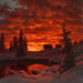 Luminen auringonlasku - Ivan Fedorovich Choultse — esillä sisätilassa